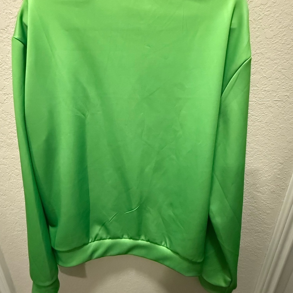 Green Grinch polyester Sweatshirt with Leopard Print Size 2X - Picture 5 of 5